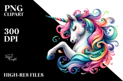 Colorful Unicorn, Transparent PNG Product Image 2