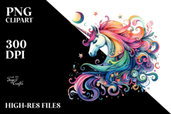 Vibrant Unicorn Watercolor PNG Product Image 2