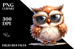 Funny Owl Sunglasses Clipart Product Image 2