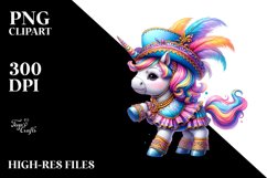 Colorful Baby Unicorn in Dancer&#039;s Attire PNG Product Image 3