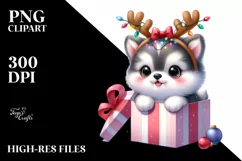 Pastel Baby Husky Watercolor PNG Product Image 3