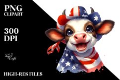 Cow Portrait Wearing | Sublimation | Clipart Product Image 3