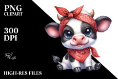 Expressive Funny Baby Cow Clipart Product Image 2