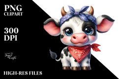 Expressive Funny Baby Cow Clipart Product Image 2