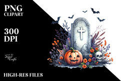 Simple Funny Halloween Tombstone PNG Product Image 2