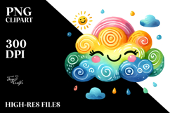Pinkish Smiling Whimsical Cloud PNG Product Image 2