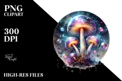 Shiny Mystical Mushroom Watercolor, High-Res PNG Product Image 2
