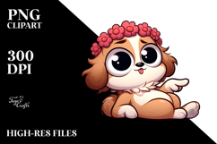 Sassy Puppy with Flower Crown PNG Product Image 2