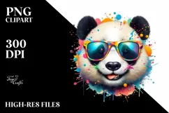 Quirky Colorful Panda Sunglasses | Sublimation | Clipart Product Image 3