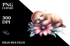 Adorned Baby Walrus Sleeping PNG Product Image 2