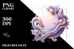 Abstract Glossy Violet Art, Transparent PNG Product Image 1