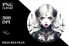 Detailed Gothic Girl PNG Product Image 3