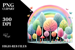 Cute Rainbow Trees PNG Product Image 2