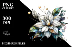 Abstract Stained Gardenia Metallic Insertions PNG Product Image 2