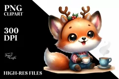 Expressive Baby Fox Watercolor PNG Product Image 1