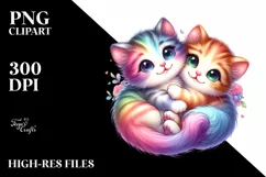 Cute Colorful Kitten Baby Smiling Watercolor Flower | Product Image 3