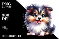 Happy Shetland Sheepdog Cartoon PNG Product Image 2