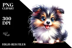 Happy Shetland Sheepdog Cartoon PNG Product Image 2