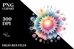 Colorful Pastel Watercolor Sunset | Clipart Product Image 1