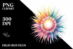 Colorful Pastel Watercolor Sunset | Clipart Product Image 3