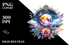 Vibrant Boho Moon Clipart Product Image 2