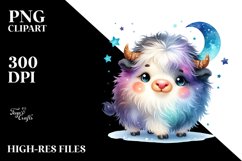 Colorful Smiling Baby Musk Ox | Clipart Product Image 3