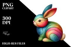 Bunny Made of Wood, Transparent PNG Product Image 2