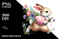 Bunny Running with an Easter Egg, Funny and Creative PNG Product Image 2