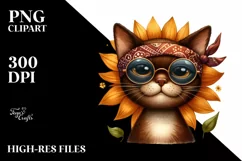 Brown Cat Skinny Body Big Head Clipart Product Image 1