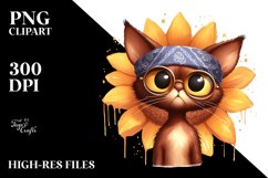 Brown Cat Skinny Body Big Head Clipart Product Image 3