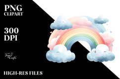 Simple Pastel Rainbow Clouds | Summer Clipart Product Image 3