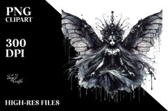 Detailed Gothic Fairy Watercolor PNG Product Image 2