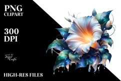Abstract Watercolor Splash Morning Glory Clipart Product Image 1