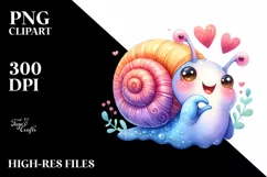 Whimsical Funny Cute Snail Love Sign Watercolor Product Image 1
