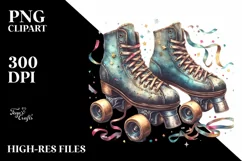 Vintage Dirty Roller Skates Confetti Watercolor Product Image 1