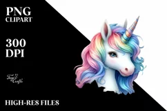 Baby Unicorn with Jungle Background, PNG Product Image 1