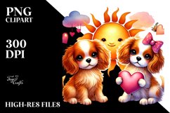 Cute Sun with Cavalier Spaniel PNG Product Image 2