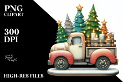 Whimsical Truck with Christmas Trees PNG Product Image 1