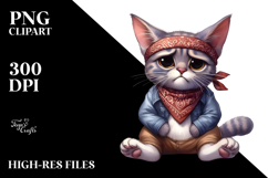 Cartoon Kitten with Dramatic Despair PNG Product Image 2