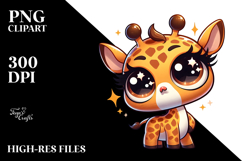 Giraffe with Party Hat PNG Product Image 2