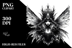 Detailed Gothic Fairy Watercolor PNG Product Image 2