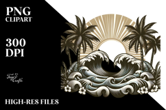 Vintage Tropical Waves PNG Product Image 2