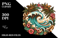 Retro Tropical Waves PNG Product Image 2
