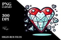Simple Cartoon Heart Diamond PNG Product Image 2