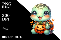 Energetic Baby Turtle for Halloween, PNG Product Image 2
