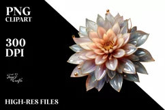 Glossy Dahlia with Gold PNG Product Image 1