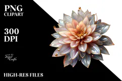 Glossy Dahlia with Gold PNG Product Image 2