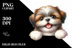 Funny Crazy Shih Tzu Watercolor | Clipart Product Image 3
