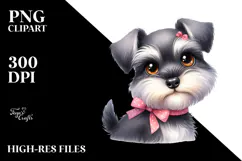 Cute Happy Miniature Schnauzer PNG Product Image 2