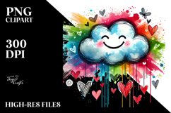 Smiling Scribbled Cloud Hearts PNG Product Image 2